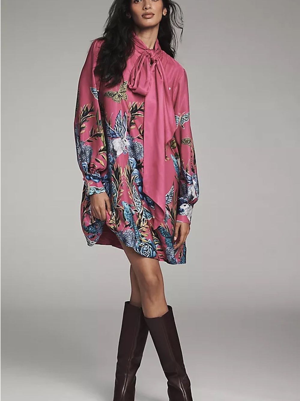 Maeve Tie-Neck Caroline Mini Dress or Tunic, XL